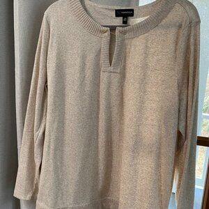 RAFAELLA SIZE 2X CREAM COLORED LONG SLEEVE SWEATER NWOT LOST WEIGHT AND TOO BIG